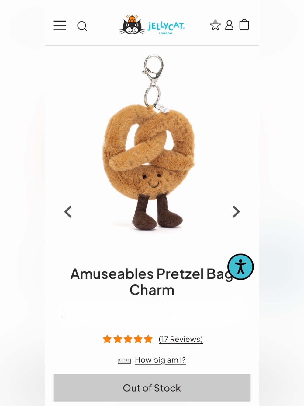 Amuseables Pretzel Bag Charm